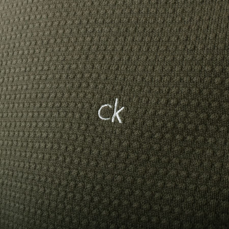Image number 3 for Calvin Klein Waffle Texture Jumper Green