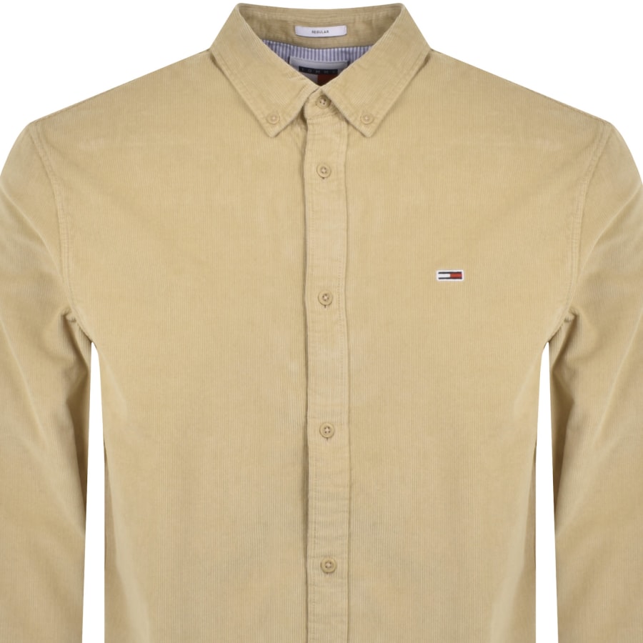 Image number 2 for Tommy Jeans Corduroy Regular Fit Shirt Beige