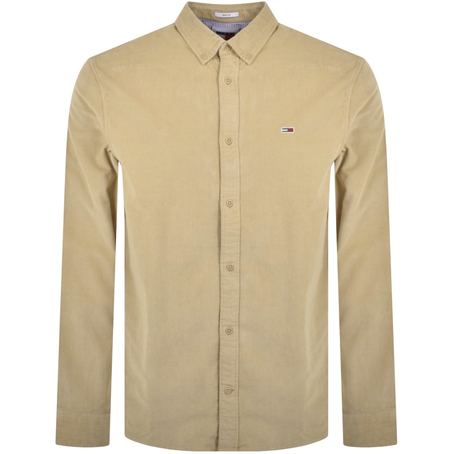 Image number 1 for Tommy Jeans Corduroy Regular Fit Shirt Beige