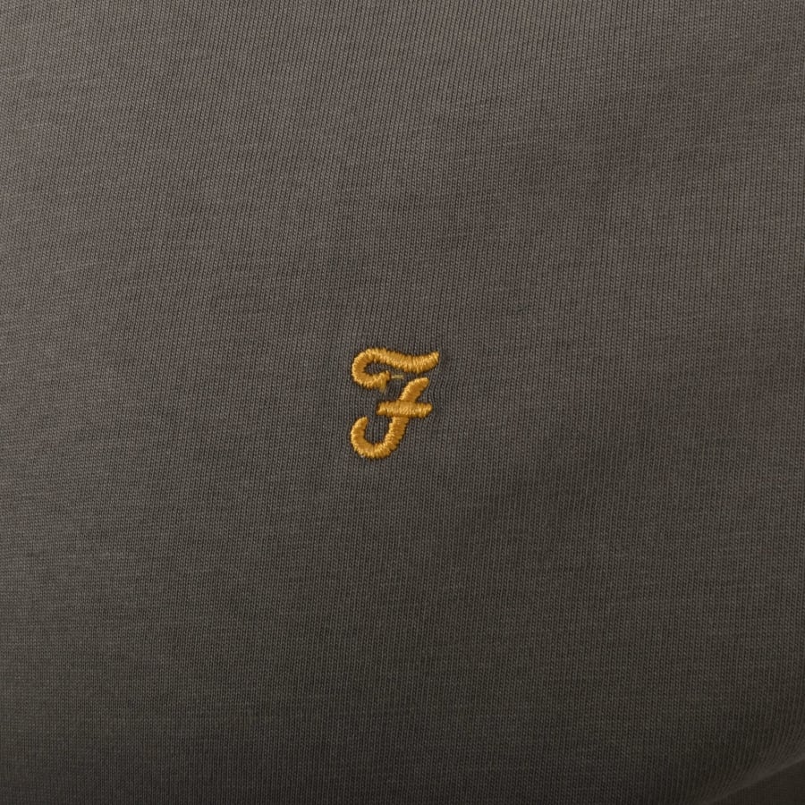 Image number 3 for Farah Jim Quarter Zip Sweatshirt Brown