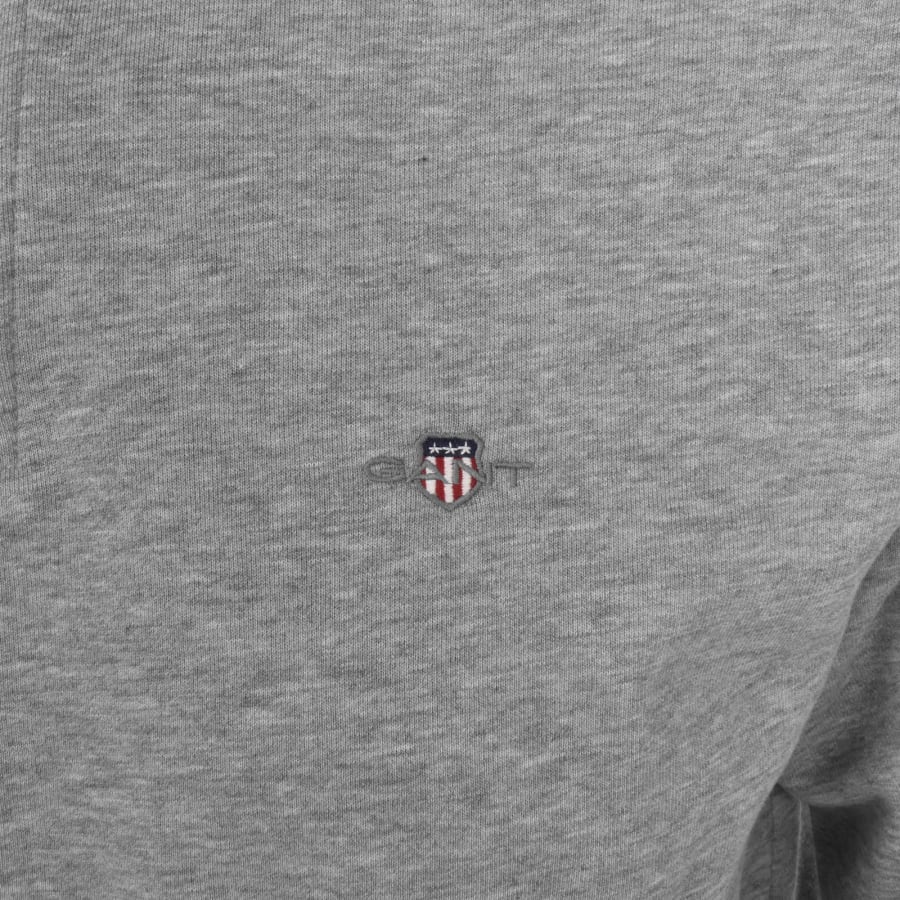 Gant Shield Logo Half Zip Sweatshirt Grey Mainline Menswear