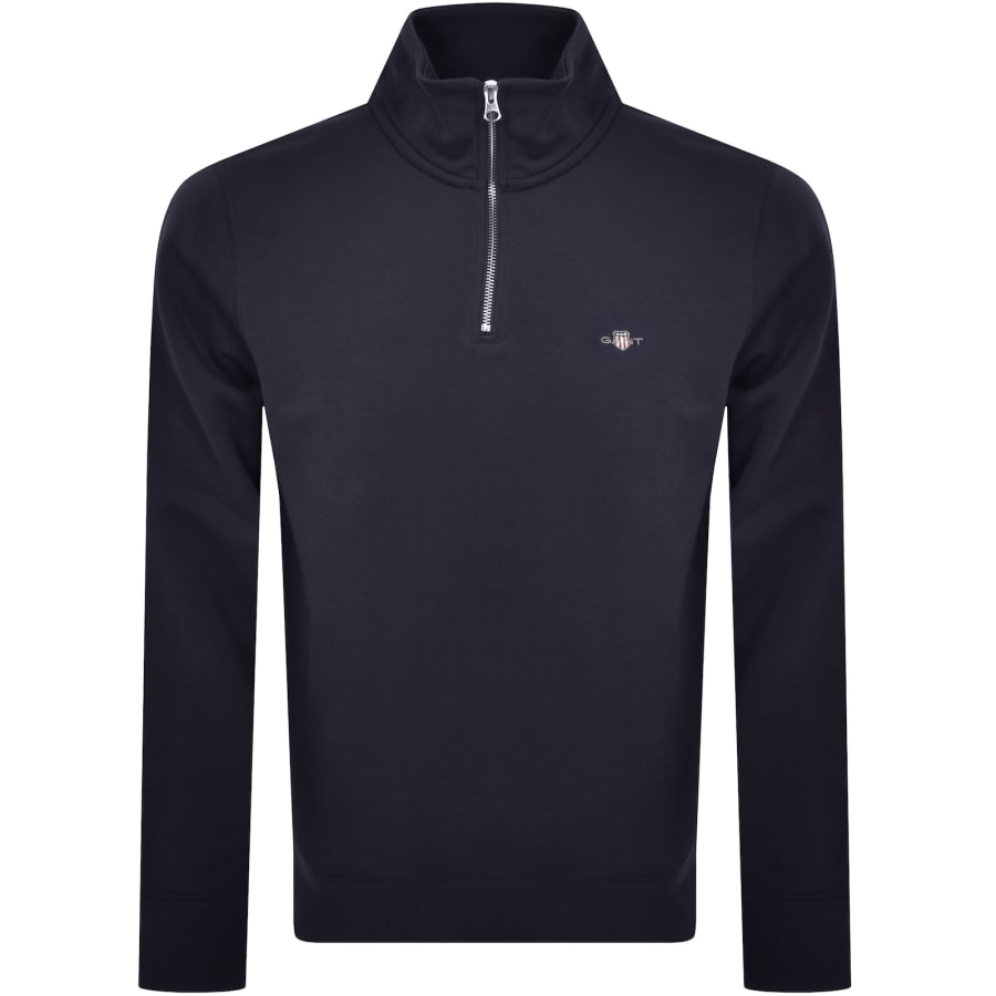 Image number 1 for Gant Shield Reg Shield Half Zip Sweatshirt Navy