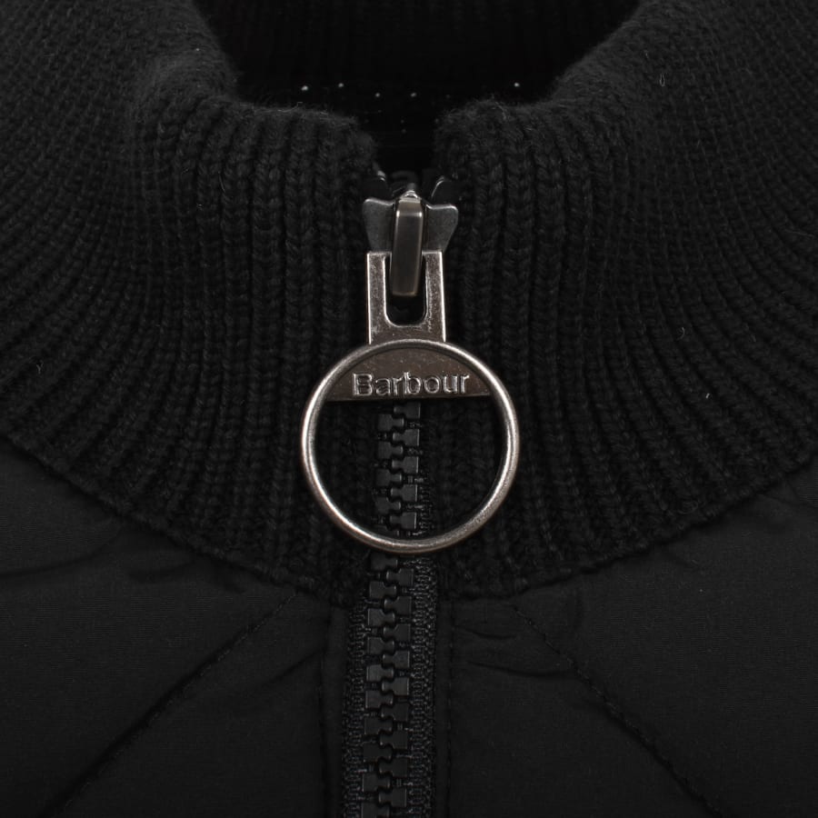 Image number 3 for Barbour Newland Zip Knit Jumper Black