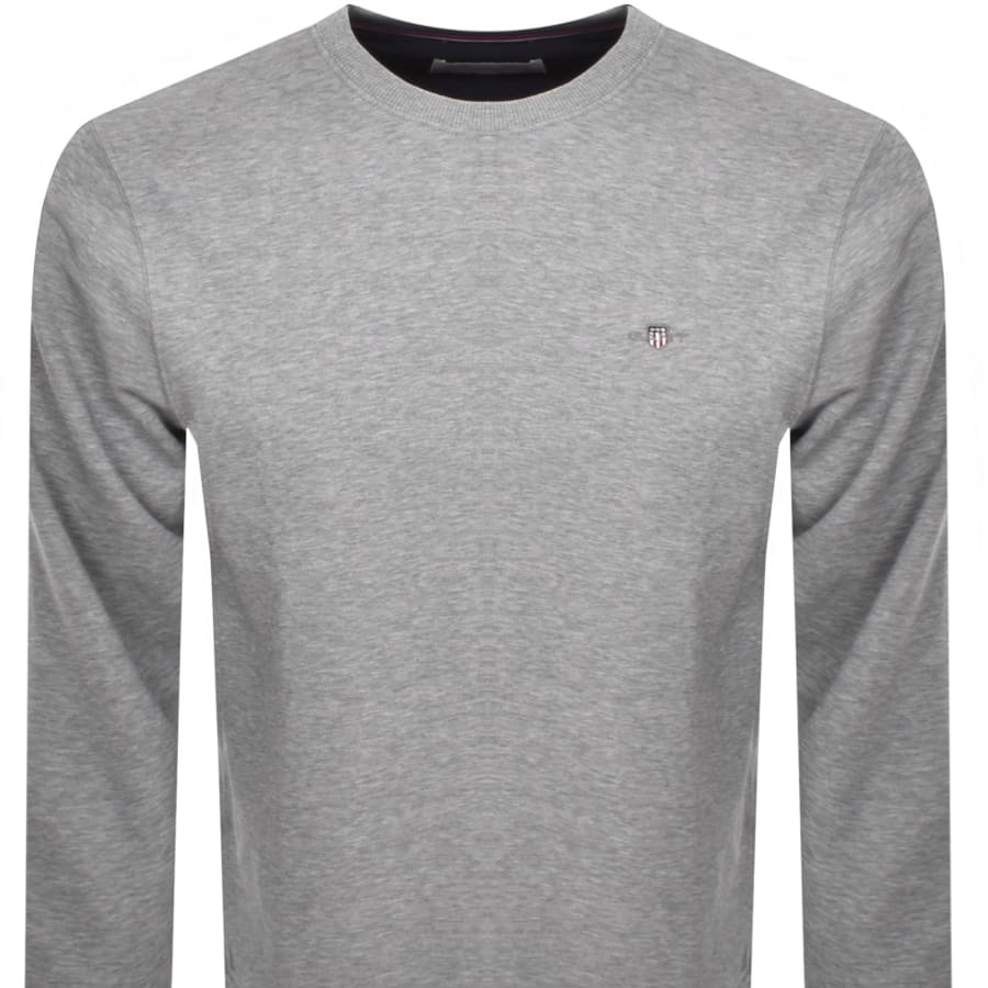 Gant Regular Shield Crew Neck Sweatshirt Grey Mainline Menswear Canada