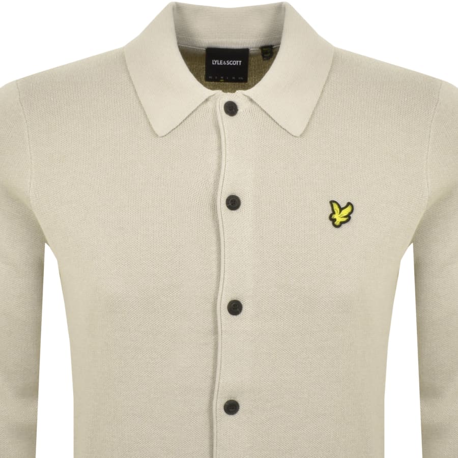 Image number 2 for Lyle And Scott Double Knit Overshirt Beige