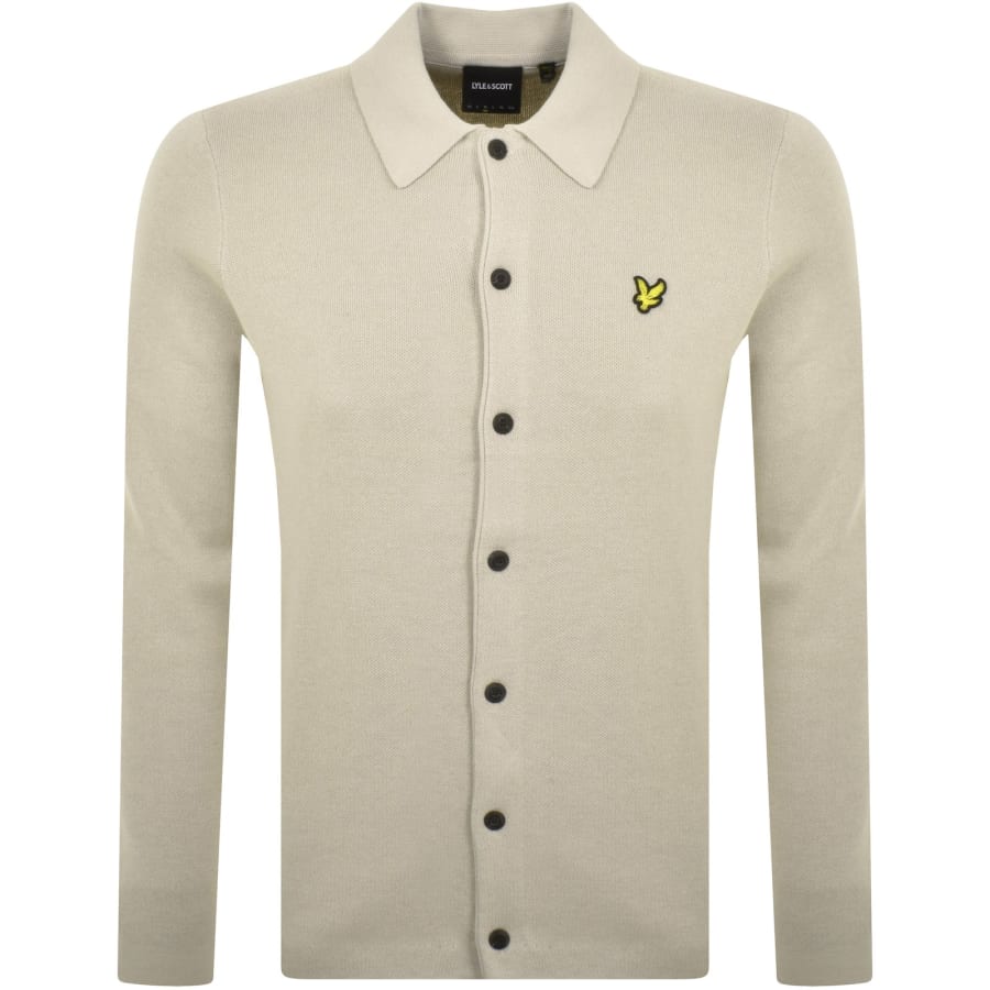 Image number 1 for Lyle And Scott Double Knit Overshirt Beige