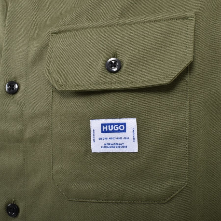 Image number 3 for HUGO Blue Ekynone Long Sleeve Shirt Green