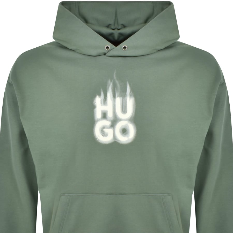 Image number 2 for HUGO Defnio Hoodie Green