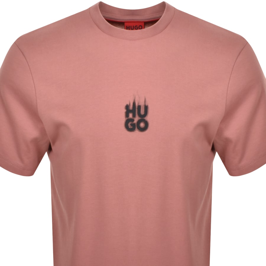 Image number 3 for HUGO Dalsar T Shirt Pink