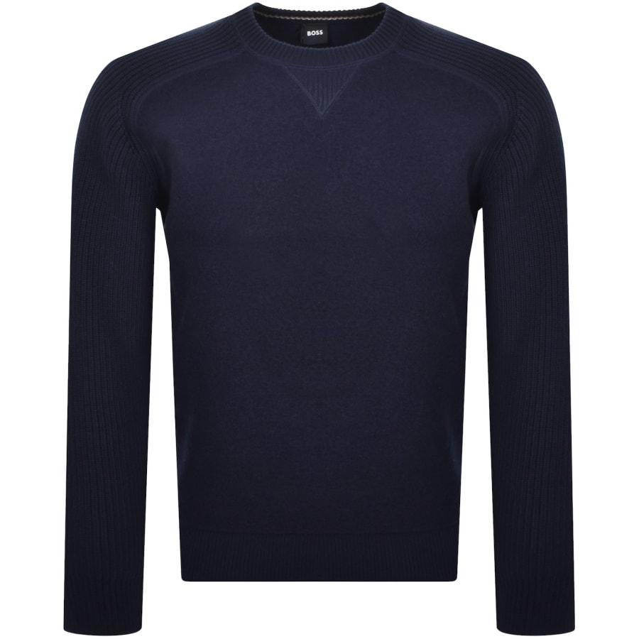 Image number 1 for BOSS Ematero Knit Jumper Navy