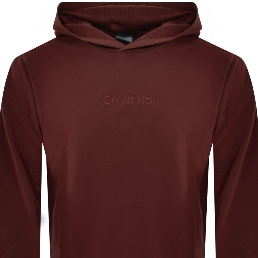 Image number 2 for Calvin Klein Logo Hoodie Brown
