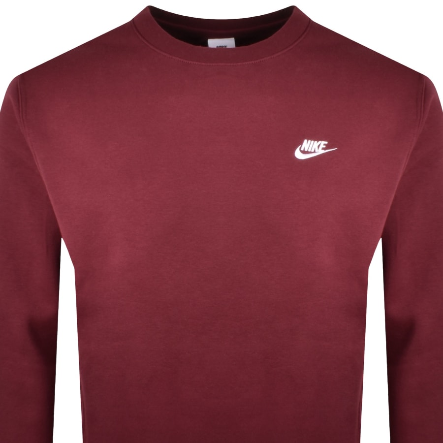 Image number 2 for Nike Club Crew Neck Sweatshirt Red