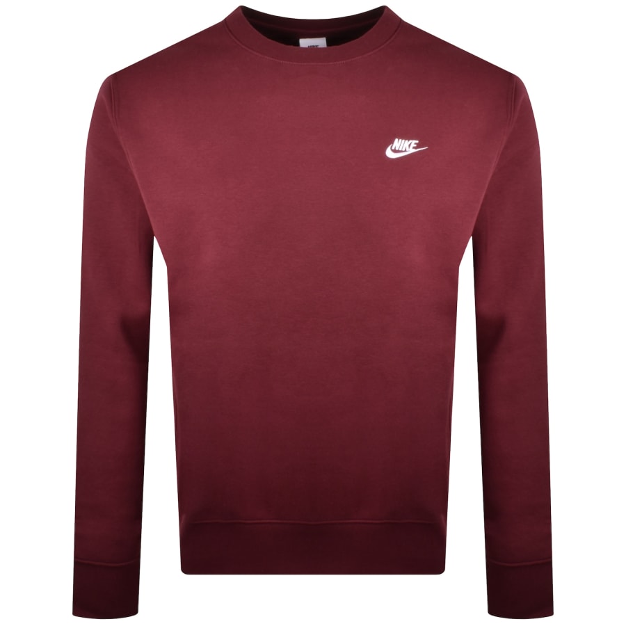Image number 1 for Nike Club Crew Neck Sweatshirt Red