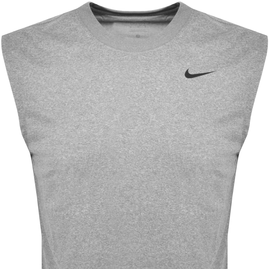 Image number 2 for Nike Training Dri Fit Logo Vest T Shirt Grey
