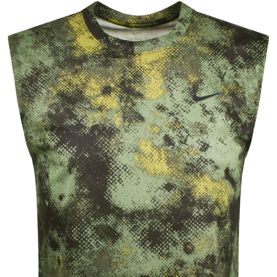 Image number 2 for Nike Training Camo Vest T Shirt Green