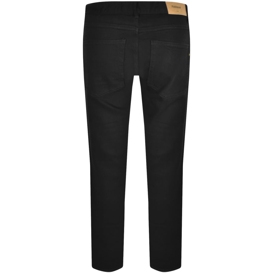 Image number 3 for Farah Elm Dark Wash Slim Fit Jeans Black