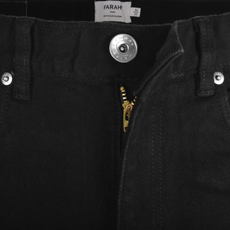 Image number 5 for Farah Elm Dark Wash Slim Fit Jeans Black