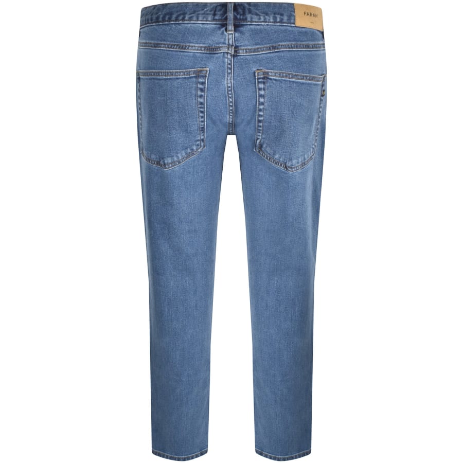 Image number 3 for Farah Elm Mid Wash Slim Fit Jeans Blue