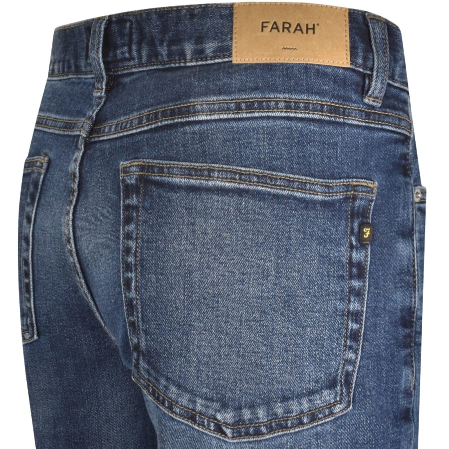 Image number 4 for Farah Norwood Regular Fit Mid Wash Jeans Blue