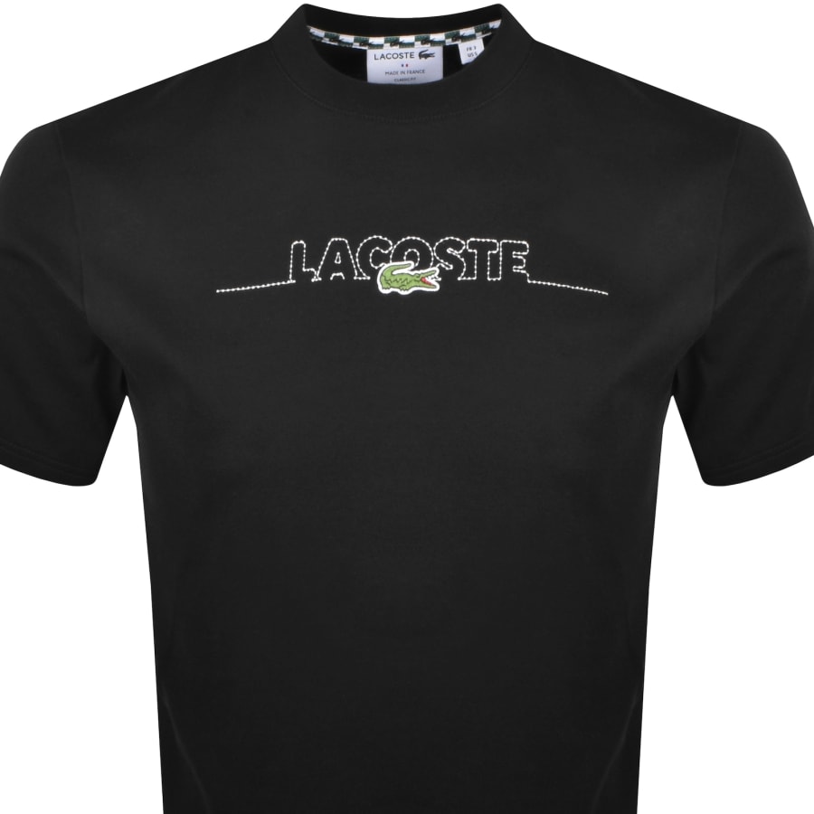 Image number 2 for Lacoste Embroidered Logo T Shirt Black