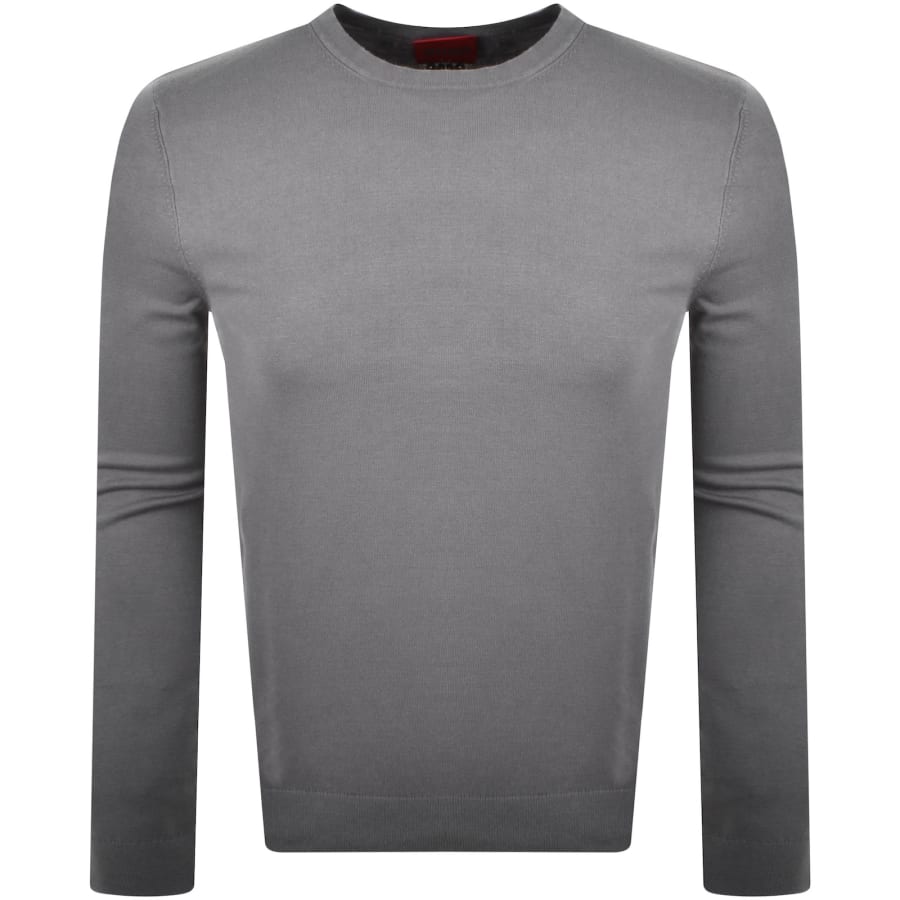 Image number 1 for HUGO San Cody Knit Jumper Grey