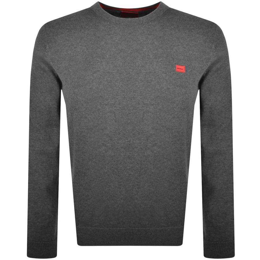 Image number 1 for HUGO San Cassius Knit Jumper Grey