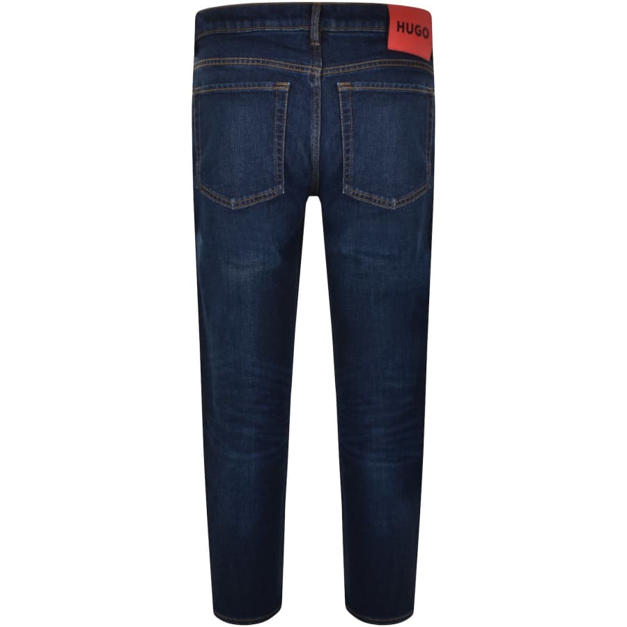 Image number 3 for HUGO 634 Tapered Fit Jeans Dark Wash Blue