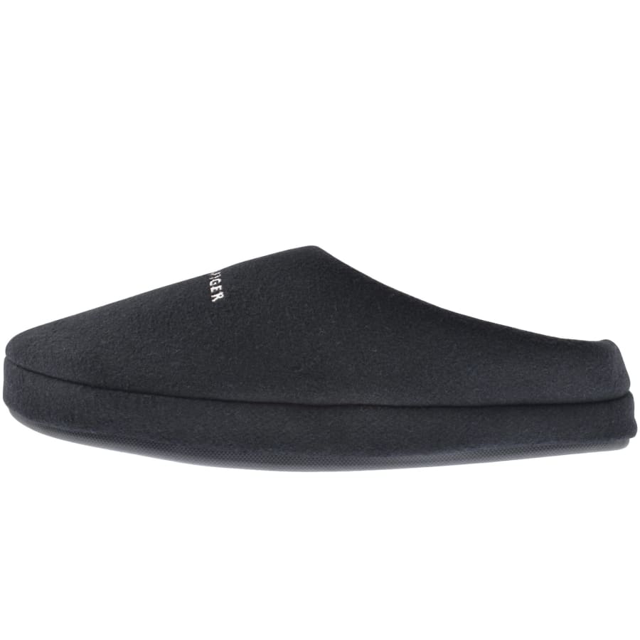 Image number 2 for Tommy Hilfiger Logo Felt Slippers Navy