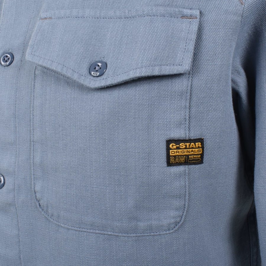 Image number 3 for G-Star Marine Slim Long Sleeved Shirt Blue