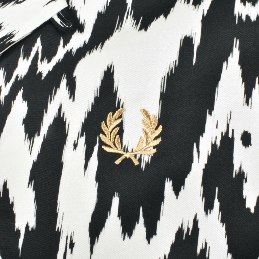 Image number 3 for Fred Perry Animal Print Revere Shirt Off White