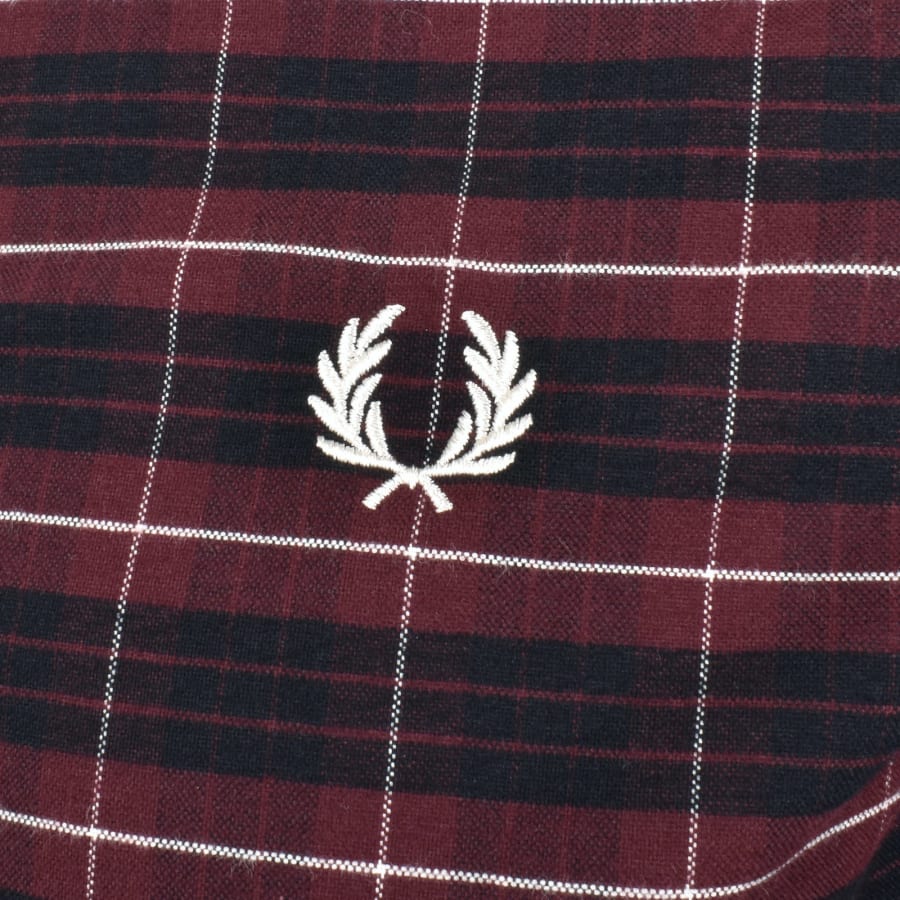 Image number 3 for Fred Perry Oxford Long Sleeve Shirt Burgundy