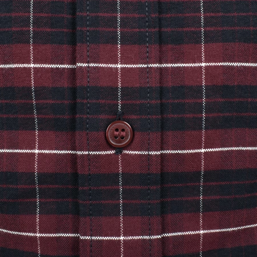 Image number 4 for Fred Perry Oxford Long Sleeve Shirt Burgundy