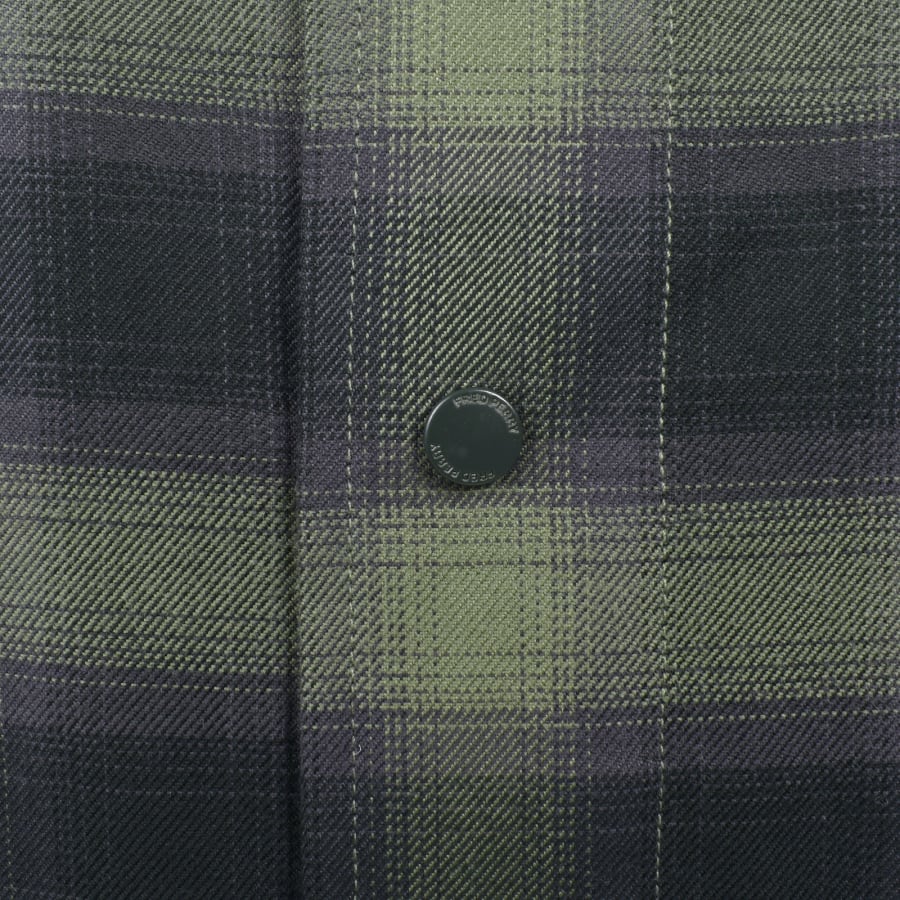 Image number 4 for Fred Perry Blurred Tartan Overshirt Green