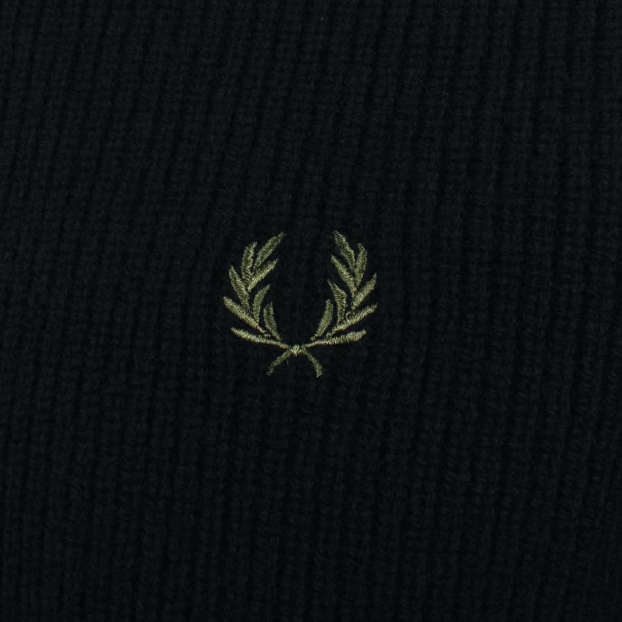 Image number 3 for Fred Perry Crew Neck Lambswool Jumper Black