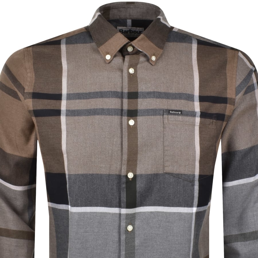 Image number 2 for Barbour Dunoon Check Long Sleeved Shirt Brown