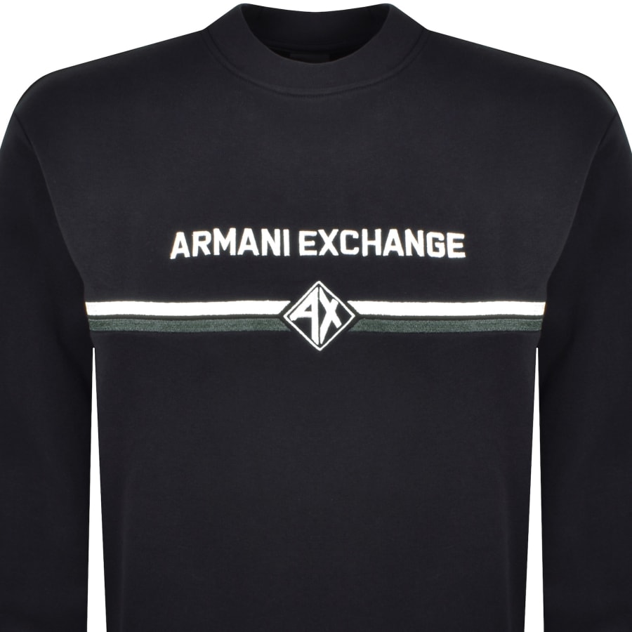 Image number 2 for Armani Exchange Logo Sweatshirt Deep Navy