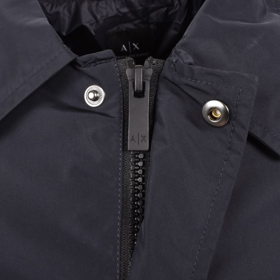 Image number 5 for Armani Exchange Long Sleeve Overshirt Navy