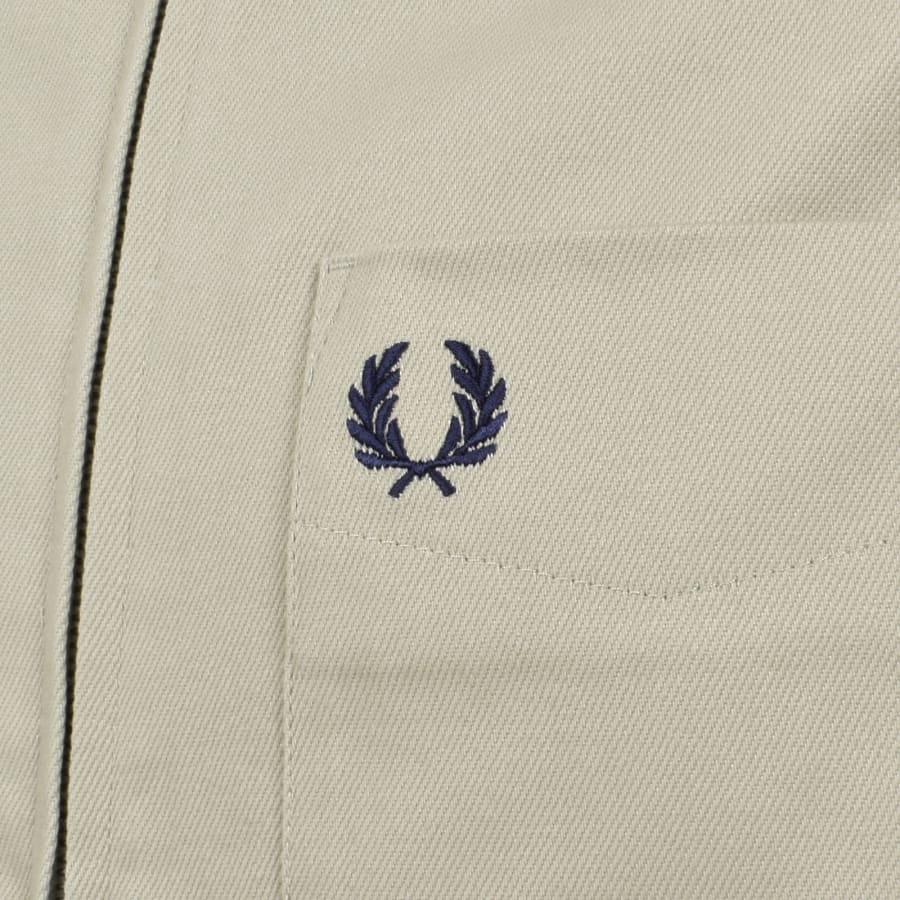 Image number 3 for Fred Perry Twill Zip Overshirt Light Oyster