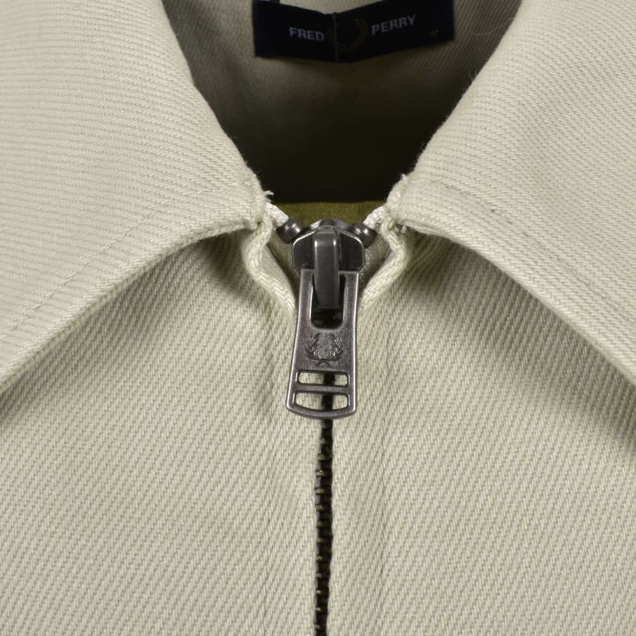 Image number 4 for Fred Perry Twill Zip Overshirt Light Oyster
