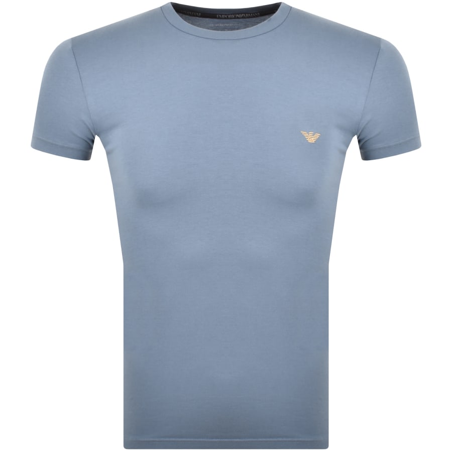Emporio Armani Short Sleeve Logo T Shirt Blue