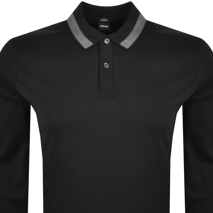 Image number 2 for BOSS H Pleins Slim Fit Polo T Shirt Black