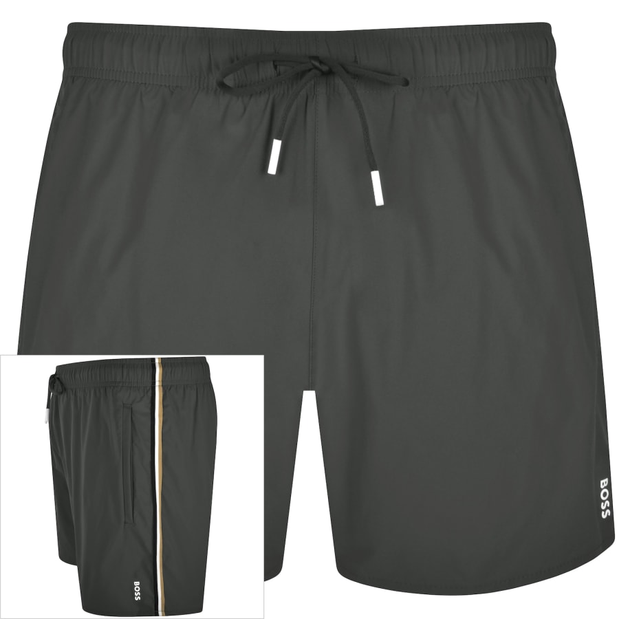 Image number 1 for BOSS Iconic Swim Shorts Grey