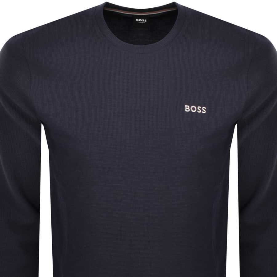 Image number 2 for BOSS Waffle T Shirt Navy