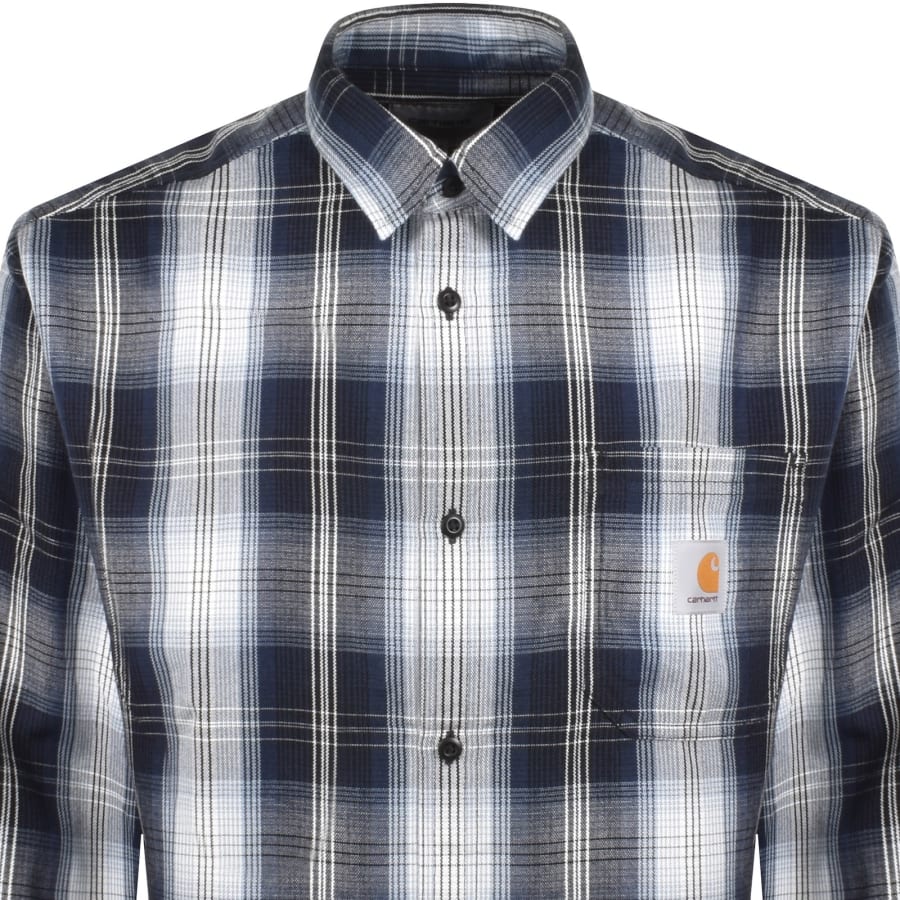 Image number 2 for Carhartt WIP Blanton Loose Fit Shirt Navy