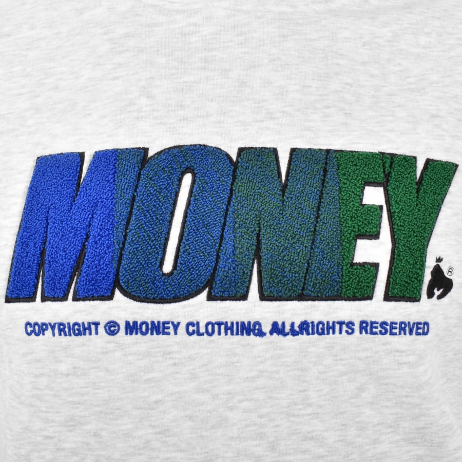 Image number 3 for Money Chenille Block Fader Hoodie Grey