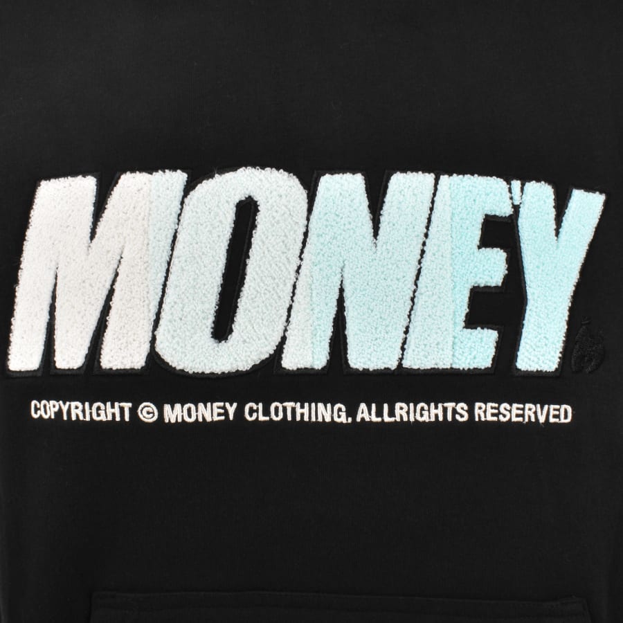 Image number 3 for Money Chenille Block Fader Hoodie Black