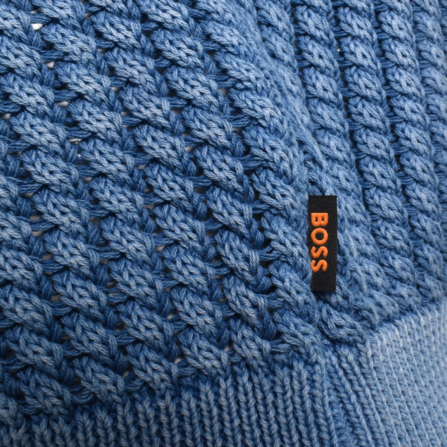 Image number 3 for BOSS Agolan Relaxed Fit Knit Jumper Blue