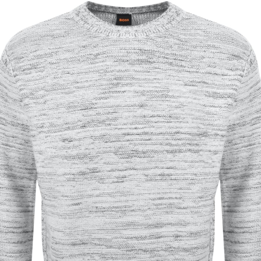 Image number 2 for BOSS Kancun Relaxed Fit Knit Jumper White