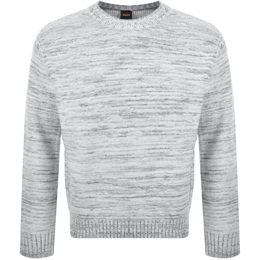 Image number 1 for BOSS Kancun Relaxed Fit Knit Jumper White