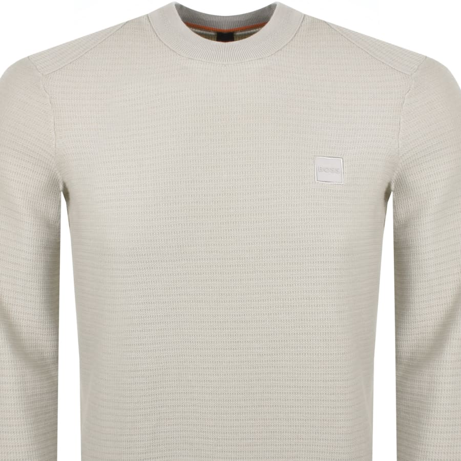 Image number 2 for BOSS Anion Knit Jumper Beige